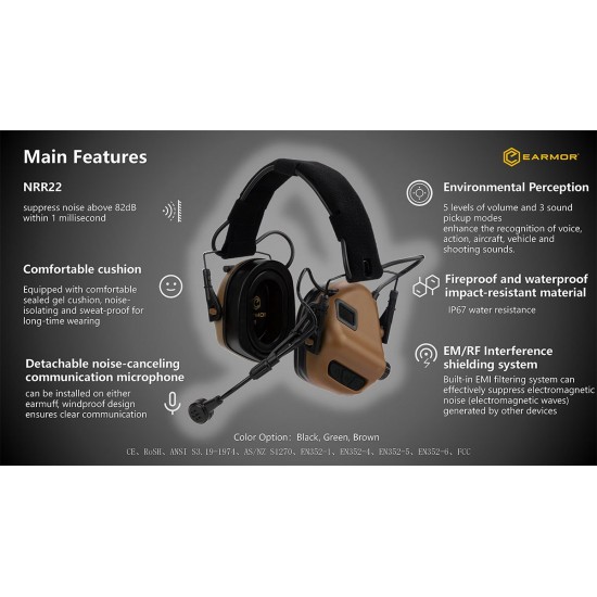EARMUFFS – COMMUNICATION HEADSET EARMOR M32 MARK 4