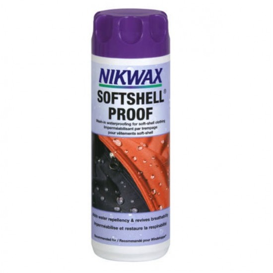 Αδιαβροχοποιητικό Nikwax Softshell Proof 300ml Αδιαβροχοποιητικό υψηλής απόδοσης Nikwax Softshell Proof (817001-00-O/S). Εύκολο & ασφαλές στη χρήση για υφάσματα Windstopper, Windbloc & Schoeller.