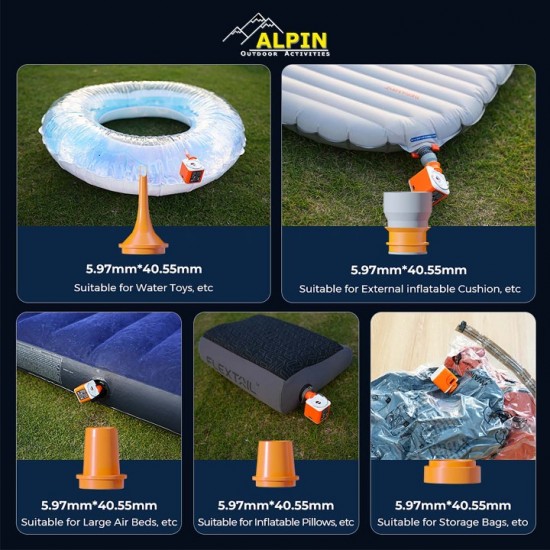 Alpin Outdoor NANO 5 Mini Air Pump 1200mAh Rechargeable & Camping Lantern Rechargeable Air Pump 4kPa & 250LM Lantern – Alpin Outdoor NANO 5 – 5C1