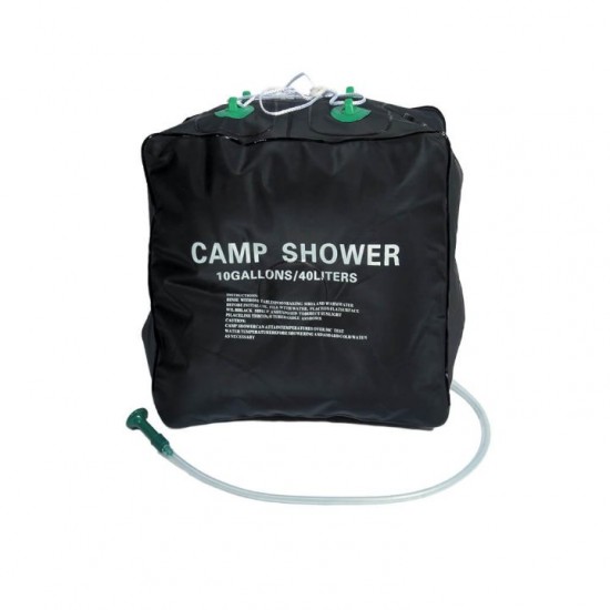 Portable Shower Hanging Water Bag - Compass Camp Shower 40L Compass Portable 40-Litre Camping Shower made from Reinforced PVC, with 69cm Hose for Camping & Outdoor Use