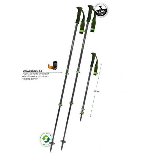Μπατόν Πεζοπορίας Komperdell Carbon EVO Zero - Ρυθμιζόμενα 105-140cm Komperdell Carbon EVO Zero - Υβριδική Κατασκευή Carbon & Titanal με Σύστημα Κλειδώματος Powerlock 3.0