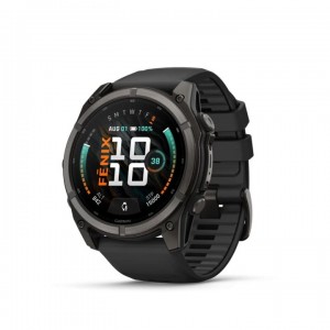 Ρολόι Smartwatch Garmin Fenix 9 - 51mm AMOLED Sapphire Carbon Gray DLC Titanium με Μαύρο Λουράκι