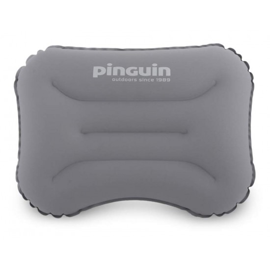 Inflatable Pinguin Pillow 37.5x27x8.5cm weighing just 85g. Made of elastic Polyester Stretch with DLF valve & repair kit. Ideal for hiking & camping