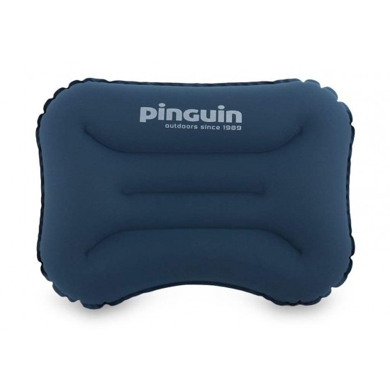 Inflatable Pinguin Pillow 37.5x27x8.5cm weighing just 85g. Made of elastic Polyester Stretch with DLF valve & repair kit. Ideal for hiking & camping
