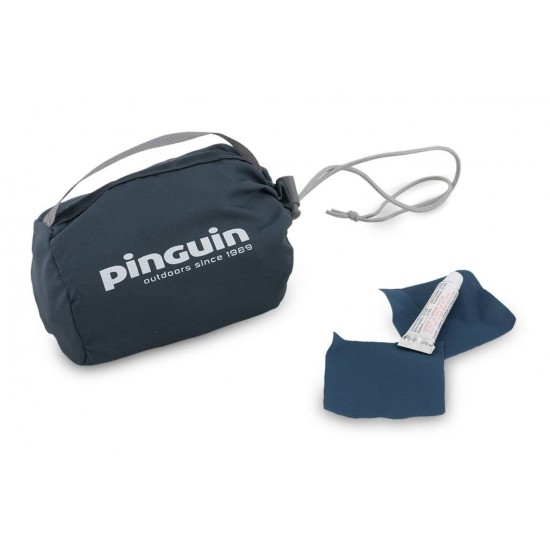 Inflatable Pinguin Pillow 37.5x27x8.5cm weighing just 85g. Made of elastic Polyester Stretch with DLF valve & repair kit. Ideal for hiking & camping