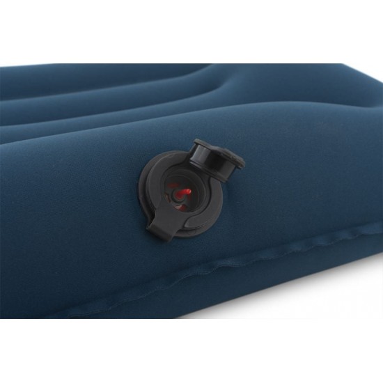 Inflatable Pinguin Pillow 37.5x27x8.5cm weighing just 85g. Made of elastic Polyester Stretch with DLF valve & repair kit. Ideal for hiking & camping