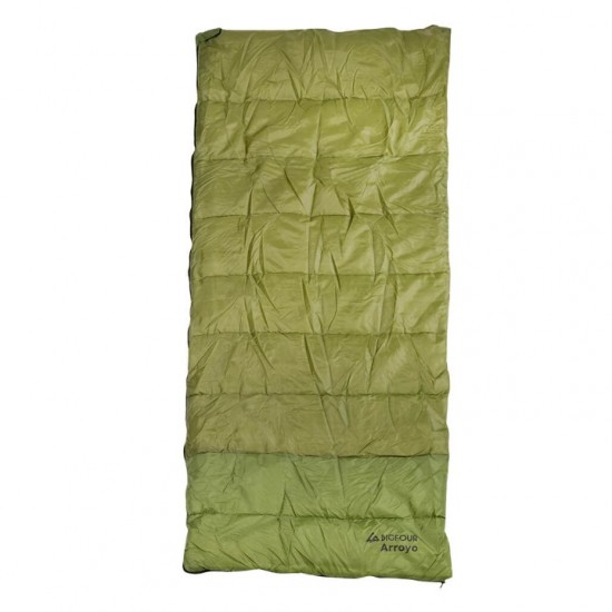 Camping & Outdoor Sleeping Bag – Bigfour Arroyo 190x80cm Bigfour Arroyo Sleeping Bag featuring polyester hollow fiber insulation, durable 190T PU-coated outer shell, and a soft pongee lining, with 200g/m² filling for reliable comfort during camping and outdoor adventures.