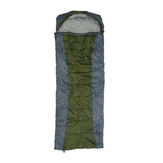 Bigfour Bosque Sleeping Bag featuring an extended 210cm length, 220g/m² polyester hollow fiber insulation, durable 190T PU-coated outer fabric, and a soft pongee lining for enhanced comfort during camping and outdoor adventures.